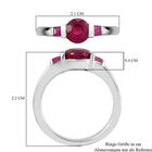 Fissure gefüllt Rubin Ring 925 Silber Platin-Überzug image number 6