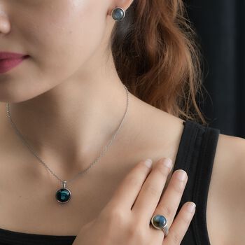 3er-Set - Blaues T&uuml;rkis Schmuckset - 19,77 ct.
