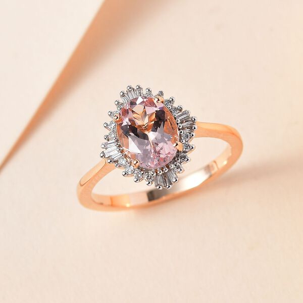 AAA rosa Morganit und Diamant Ring - 1,93 ct. image number 10