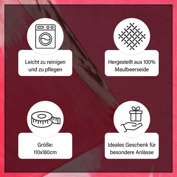 LA MAREY - Chiffonschal aus 100% Maulbeerseide in Weiß und Rosa image number 5