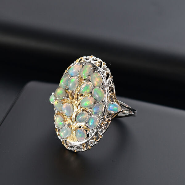 AA Nat&uuml;rlicher, &auml;thiopischer Welo Opal Ring 925 Silber rhodiniert (Gr&ouml;&szlig;e 17.00) ca. 2,08 ct image number 2