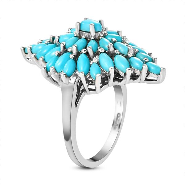 Amerikanischer, nat&uuml;rlicher Sleeping Beauty T&uuml;rkis-Ring, 925 Silber platiniert  ca. 3,61 ct image number 5