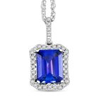 Rhapsody AAAA Tansanit, Weißer Diamant Anhänger 950 Platin ca. 2,90 ct.