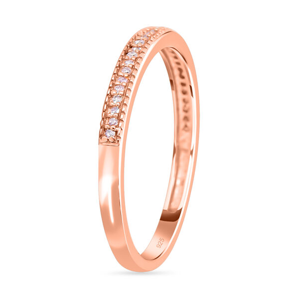 Nat&uuml;rlicher, rosa Diamant-Ring, 925 Silber Ros&eacute;gold Vermeil (Gr&ouml;&szlig;e 20.00) ca. 0.15 ct image number 2