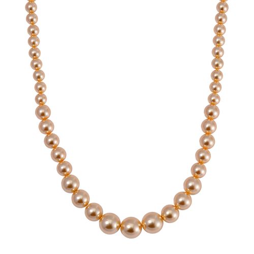 Goldene Muschelkernperle Halskette ca. 50 cm Reiner Edelstahl image number 0