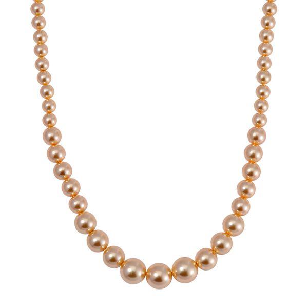 Goldene Muschelkernperle Halskette ca. 50 cm Reiner Edelstahl image number 0