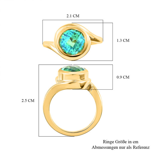 Pfau Triplett Quarz-Ring, 925 Silber vergoldet  ca. 2,95 ct image number 7