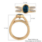 London Blau Topas und Zirkon Solitär-Ring in 925 Silber vergoldet image number 6