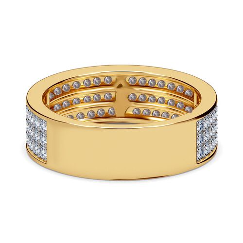 LUXURIANT DIAMOND - Lab Grown Diamant SI-GH SGL zertifiziert Ring, 925 Silber 750 Gelbgold Vermeil (Größe 17.00) ca. 1,00 ct image number 5