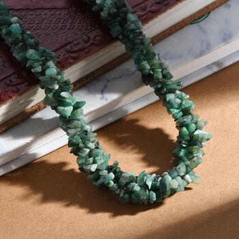 Socoto Smaragd Halskette ca. 50 cm 925 Silber rhodiniert ca. 330.00 ct