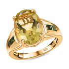 Ouro Verde-Quarz, Natürlicher Chromdiopsid Ring, 925 Silber Gelbgold Vermeil, (Größe 18.00) ca. 5.88 ct image number 3