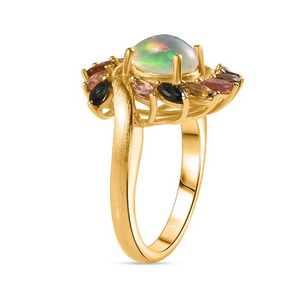 AA natürlicher, äthiopischer Welo Opal und Multi-Turmalin Ring - 2,56 ct. image number 6