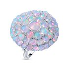 Natürlicher, äthiopischer Welo Opal Ring, 925 Silber platiniert (Größe 16.00) ca. 5.50 ct
