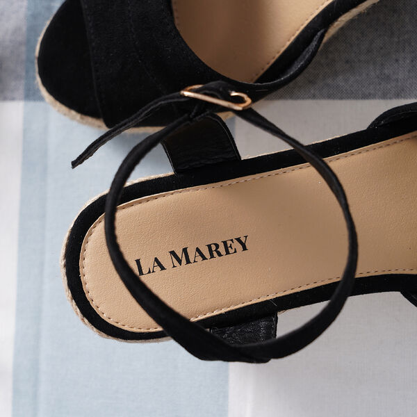 LA MAREY: Espadrilles mit Keilabsatz, Schwarz image number 2