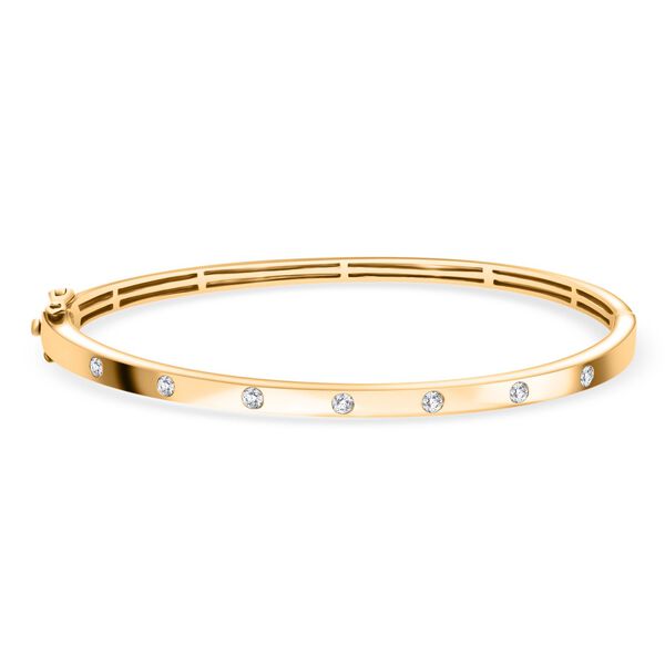 LUXURIANT SI-GH Labor Diamant 19cm Armreif, 925 Silber Gelbgold Vermeil - 0,25 ct. image number 0