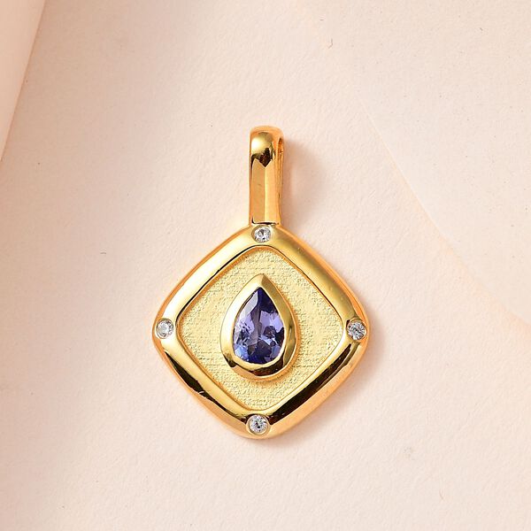 Tansanit und Zirkon Anh&auml;nger - 0,48 ct. image number 1