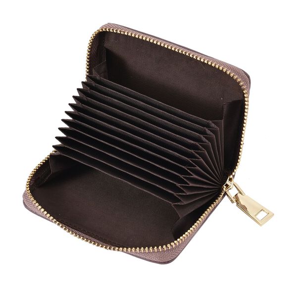 Close out Deal - Rautenf&ouml;rmig gesteppte Brieftasche aus 100% echtem Leder, 10x2x9cm, lila image number 4