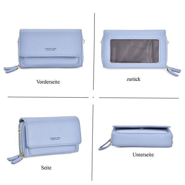 Crossbody-Tasche mit RFID-Schutz, Blau image number 9