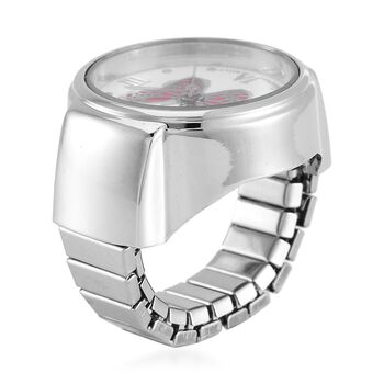 Neueinf&uuml;hrung- STRADA Japanisches Uhrwerk, Wasserdicht Rot Schmetterlingsmuster Biegsame Fingeruhr aus reinem 316L Edelstahl