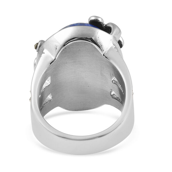 Lapislazuli und Markasit Ring in Edelstahl image number 4