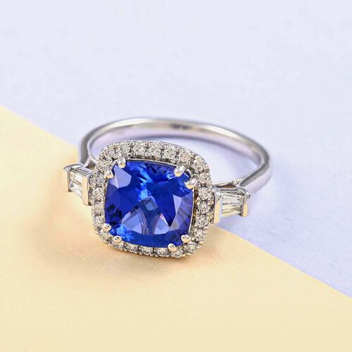 RHAPSODY AAAA Tansanit und VS EF Diamant-Ring in 950 Platin- 3,70 ct. image number 1