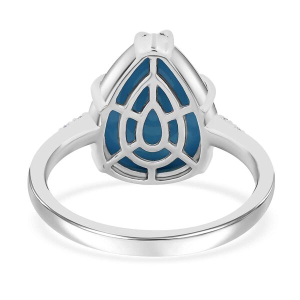 AAA Sleeping Beauty Türkis, Weißer Diamant Ring 417 Gold (Größe 20.00) ca. 4,50 ct image number 4