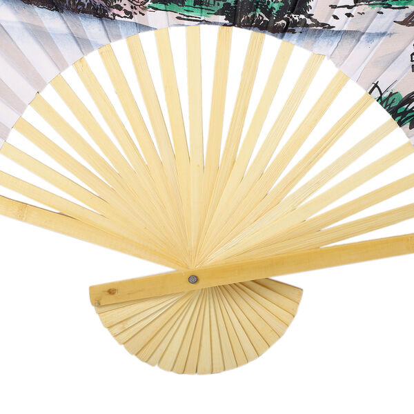 Gro&szlig;er F&auml;cher aus Holz in japanischem Stil, Gr&ouml;&szlig;e 160x90 cm, Wei&szlig; image number 1