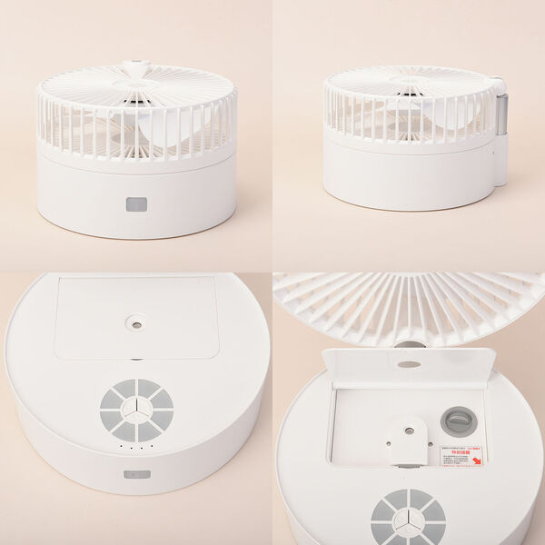 Kabelloser, faltbarer Ventilator mit integriertem Luftbefeuchter, USB-Anschluss, Wei&szlig; image number 5