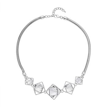 Wei&szlig;e Kristall-Halskette, 50 cm - 5 ct.