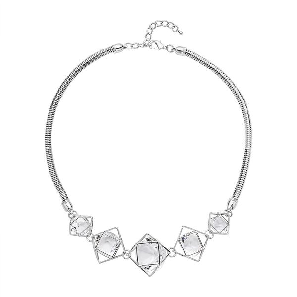 Wei&szlig;e Kristall-Halskette, 50 cm - 5 ct.