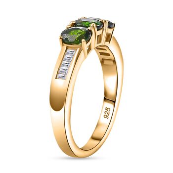 Nat&uuml;rlicher Chromdiopsid und Moissanit-Ring - 1,43 ct.