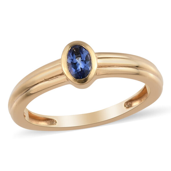AA Tansanit Solitär Ring 925 Silber vergoldet  ca. 0,27 ct image number 4