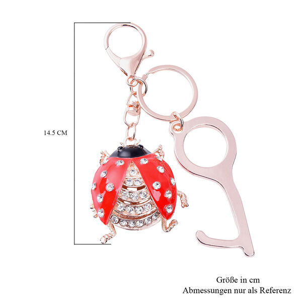 Wei&szlig;er und Schwarzer Kristall Maik&auml;fer-Schl&uuml;sselanh&auml;nger image number 4