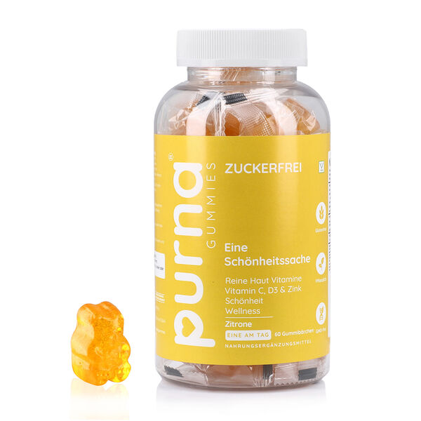 PURNA Vitamin C, D3 und Zink 60 Gummib&auml;rchen, Zitronengeschmack image number 0
