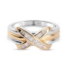 Diamant Ring 925 Silber zweifarbige Überzug (Größe 17.00) ca. 0,20 ct