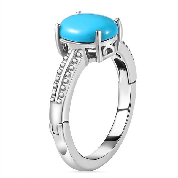 Amerikanischer, natürlicher Sleeping Beauty Türkis Ring, 925 Silber platiniert, ca. 2.00 ct image number 4