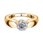 Moissanit Ring 925 Silber Gelbgold Vermeil (Größe 16.00) ca. 1,21 ct