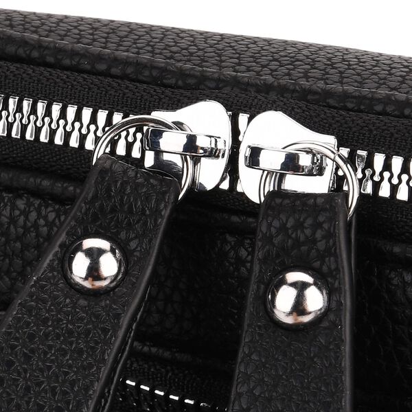 PU Crossbody Tasche mit gemustertem Riemen, 22x8x19cm, Schwarz image number 7