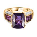 Afrikanischer Amethyst Ring, 925 Silber Gelbgold Vermeil, (Größe 17.00) ca. 6.81 ct