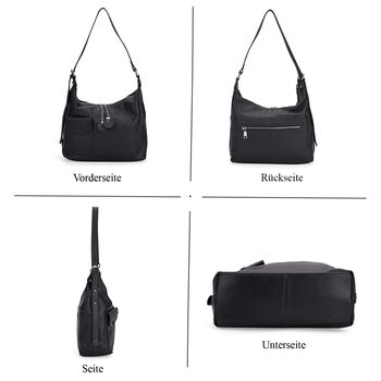 Crossbody Tasche aus echtem Leder, 29,5&times;12&times;26 cm, Schwarz