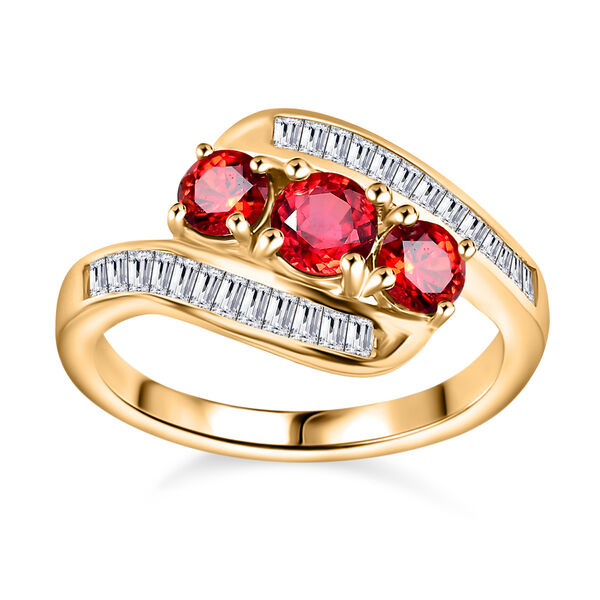 Roter Saphir und Zirkon-Ring - 1,99 ct. image number 6