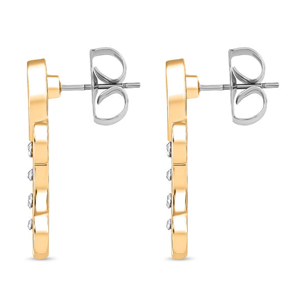 J Francis gefertigt mit SWAROVSKI- Abalone Muschel und wei&szlig;e Kristall Ohrringe in Goldton image number 4