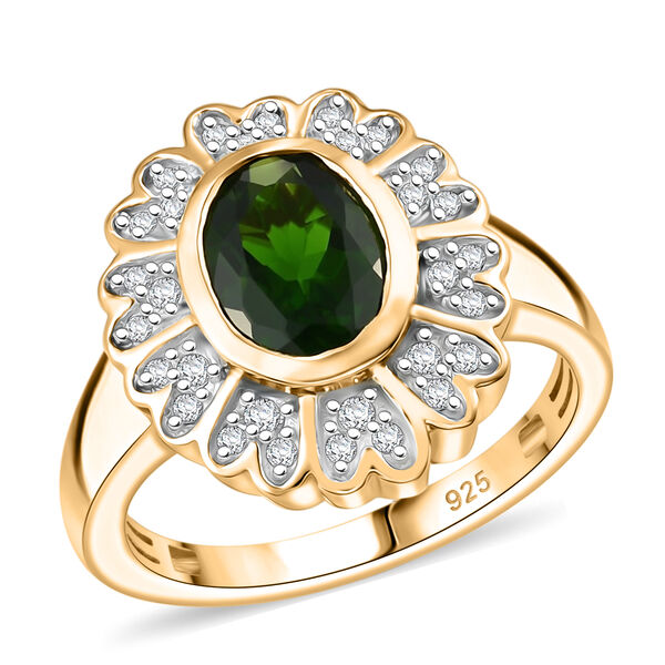 Nat&uuml;rlicher Chromdiopsid und Zirkon-Ring - 1,53 ct. image number 4