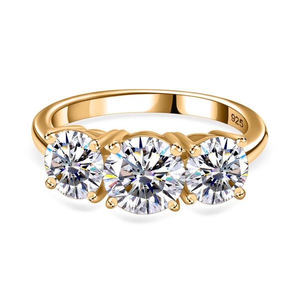 Moissanit Schmuckset, 925 Silber Gelbgold Vermeil - 7,19 ct. image number 7