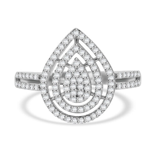 LUSTRO STELLA- Weißer Zirkonia Ring 925 Silber rhodiniert (Größe 17.00) image number 0