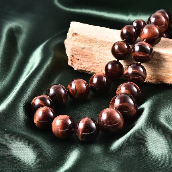 Rote Tigerauge-Halskette, ca. 50 cm lange mit Magnetschloss, 925 Silber, 766.18 Ct image number 2