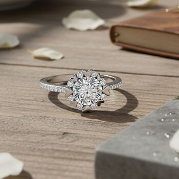 RADIANTA GRA zertifiziert Moissanit (D-VVS) Ring 925 Silber rhodiniert (Gr&ouml;&szlig;e 18.00) ca. 2.17 ct