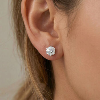 Moissanit Ohrringe 925 Silber rhodiniert ca. 0.43 ct