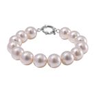 Weiße Muschelkernperle (12 mm) Armband ca. 19 cm Reiner Edelstahl