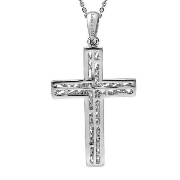 LUXURIANT SI-GH Labor Diamant Kreuz Anh&auml;nger mit 50cm Kette, 925 Silber rhodiniert - 0,33 ct. image number 5